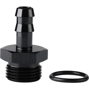 10AN -10 ORB Male to 3/8 Hose Barb Straight Fitting Adapter Aluminum Black