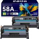 InkNI CF258A 58A Toner Cartridge Black (with Chip) Compatible Replacement for HP 58A 58X CF258A CF258X for LaserJet MFP M428fdw M428fdn M428dw M404 M428 Pro M404n M404dn M404dw Printer(2 Pack)