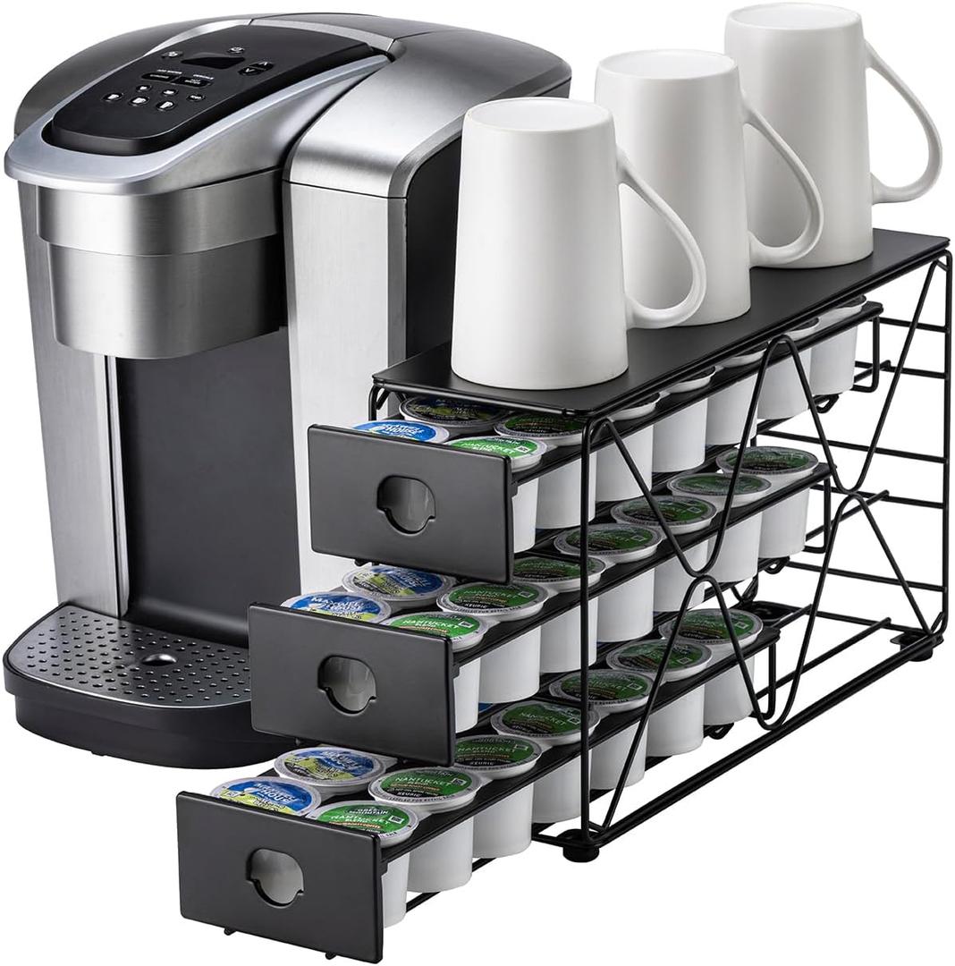 Flagship K Cup Holder 3 Tier Coffee Pod Holder for K Cup Organizer Save Space Countertop Kitchen (42 Pods Capacity)