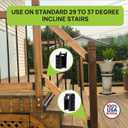 Fence & Deck Rite Stair Railing Hangers for 2x4 (1.5"x3.5") Wood Rails – Deck Stair Railing Hardware for 29-37° Inclines – UV-Protected, Weatherproof Fiberglass-Reinforced Black Polypropylene
