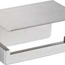 LANC Bathroom Toilet Paper Holder with Shelf, Brushed Nickel Toilet Paper Roll Holder with Wipes Shelf for Bathroom Wall Mount, Stainless Steel Self-Adhesive or Screw TP Holder, A8367BN
