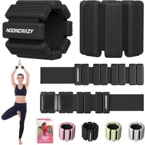 Pilates Wrist Ankle Weights for Women, Wearable Strong Arm & Leg Weights Set of 2(1 lb/2.2 lbs Each), Adjustable Ankle Weights for Walking, Yoga, Dance, Barre, Gym (Black)