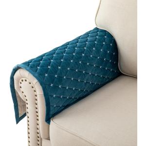 Eismodra Armrest Covers,Couch Cover,Sofa Cover,Backrest Covers,Anti-Slip Armchair Slipcovers for Dogs Cats Pet Loveseat Recliner Leather L Shaped,Blue 28 x 28 Inches (Only 1 Piece)