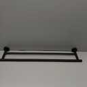 JQK Double Towel Bar 27 Inch, Matte Black Useable Length 24 Inch 304 Stainless Steel Thicken 0.8mm Bath Towel Rack for Bathroom, Towel Holder Wall Mount, TB100L24-PB