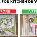 Adjustable Bamboo Drawer Dividers SMALL SIZE, Expandable 1216 inch Spring Loaded Drawer Organizer for Kitchen, Dresser, Bathroom, Bedroom, Desk 6-Pack