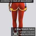 Postropaky Women's Fleece Lined Waterproof Leggings, High Waisted Winter with Zipper Pockets (Orange Red)