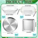 LemonRoad 4 Set 11.8" and 9" Chilled Serving Trays for Parties, Stainless Steel Serving Tray with Ice Underneath, Shrimp Cocktail Servings Dish, Cold Plate for Food Fruit Outdoor Party Keep Food Cold