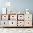 Pink Pom Pom Storage Basket 15 x 10.2 x 9.8 Inch Coquette Collapsible Cotton Canvas Basket Blanket Baskets Toy Storage Bin for Nursery Playroom Home Pink Room Organizer Decor