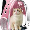 Cat Backpack Carrier, Pet Cat Carrier with Ventilated Design for Carrying Puppy Cats, Pet Carrier Backpack for Traveling/Hiking/Camping/Outdoors Airline Approved Travel Carrier(Pink)