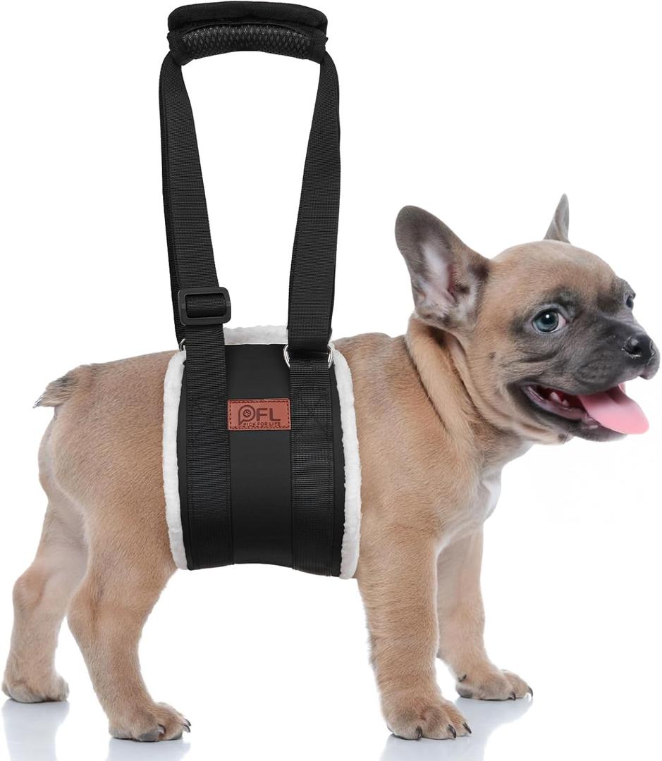 Adjustable Dog Lift Harness, Dog Sling for Large Dogs Lift Support and Rehab Harness for Weak Rear Legs, Soft Hind Leg Support Helps Senior, Injured, Disabled and After ACL Surgery Dogs, (Black, Small)
