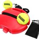 Teloon Solo Tennis Trainer Rebound Ball with String for Self Tennis Practice Training Tool for Adults or Kids Beginners with 2 String Balls Elastic and a Portable Mesh Bag, 21*21*5cm