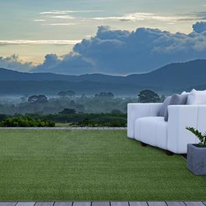 iCustomRug Synthetic Grass Rug 4 x 12ft Lawn Green Turf Carpet for Patios, Yards, Boats, Camping Indoor/Outdoor Use
