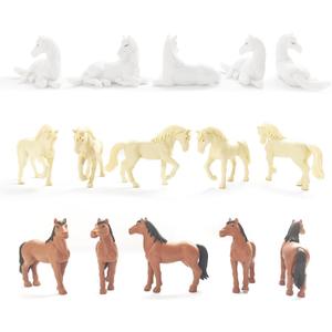 15 Pcs Mini Horses Figures Realistic Plastic Small Horse Figurines Bulk Bronco Toys Miniature Resin Animals Farm Pony Ornament, Party Favors, Hobby Horse Accessories