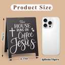 On Coffee Jesus Funny Desk Sign Bar Room Decor Home Office Kitchen Shelf Counter Cubicle Accessories Gifts For Coffee Lovers Espresso Fans Enthusiasts