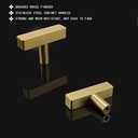 goldenwarm 10 Pack Brushed Brass Cabinet Knobs Drawer Knobs Gold Kitchen Hardware 2 inch (50mm) Overall Length - LS1212GD Square Brass Cabinet Hardware Stainless Steel T Handles (single hole knob)