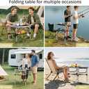 Anbte 2ft Folding Camping Table with Storage Net, 3 Adjustable Heights Small Folding Table Portable & Lightweight with Carry Handle, for Camping Fishing Picnic Beach Outdoor, 22.8"x 15.7", Silver