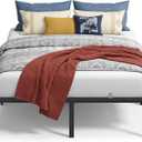 VASAGLE Queen Metal Bed Frame 16 Inches Tall, 1100 lb Weight Capacity, No Box Spring Needed, with Under-Bed Storage, Easy Setup, Heavy-Duty Platform Bed, Mattress Retainers, Matte Black URMB661BD02S