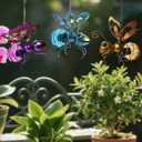 3 Pcs Waterproof Solar Hanging Bee Lights, Metal Bumblebee Figurine LED, Outdoor Garden Balcony Porch Spring Holiday Party Decoration