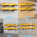 Kayak Storage Rack Heavy Duty, Adjustable Wall Mount Hanger for Indoor Garage & Outdoor Storage, Storage Rack for Kayak, Canoe, Surfboard & Paddle Board (Kayak Storage Rack Wall Mount 2)