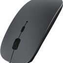 SUNGI Bluetooth Mouse,Wireless Slim Silent Mouse Jiggler Rechargable Mouse for iPad/MacBook/Tablet/PC/iPhone/Cellphone,Gray