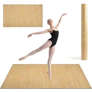 4Ft x 6Ft 5mm Natural Wood-Colored Dance Mat for Adults, Durable Non-Slip PVC Material, Portable Practice Flooring for Ballet, Jazz, and Pop Dance, Suitable for Home, Studio, or Practice