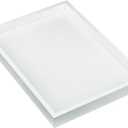 Bam & Boo Natural Bamboo Serving Tray Modern Rectangular (White, 13” x 9" x 1.2") for Food, Drinks, Decor, Vanity in Home, Kitchen, Bathroom, Coffee Table, Bed