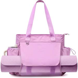WLLWOO Thick Yoga Mat Bag Women Gym Tote Breathable Mesh Holder Wet Pocket | Carryall Lightweight Waterproof Shoulder for Pilates Travel Beach Workout Fitness Carrier