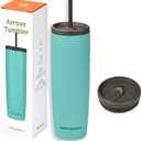 Retrospec Arroyo Stainless Steel Tumbler with Lid and Straw - Reusable Insulated Tumbler Cup - Iced Coffee Travel Mug - Double Walled Thermal Tumblers
