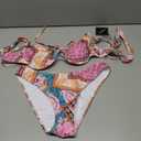 ZAFUL Women High Cut Bikini Sets String Sexy Swimsuit Two Piece Underwire Bathing Suit Brazilian Cheeky Cut Out Cute Swimwear Pink S