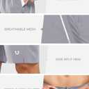 NORTHYARD Men's 7" Athletic Running Shorts with Zipper Pockets Quick Dry Lightweight Workout Gym Short (Gray, L)