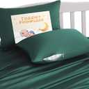 NTBAY Zippered Silk Satin Toddler Pillowcases - 2 Pack Hidden Zipper 13x18 Pillowcases - Luxury and Silky Baby Travel Pillow Covers, Dark Green