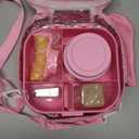 Aimsnk Kids Lunch Box Set -12oz Insulated Food Jar, Thermal Bag,Leakproof Lunch Food Containers Cutlery (BPA Free)-Gift for Girls/Boys Age 3-10(Pink+Pink Jar)
