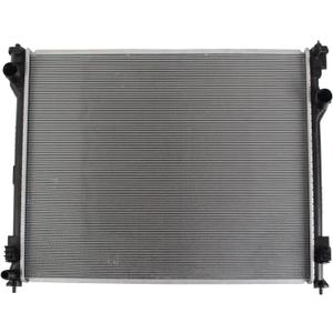 TRQ Radiator Assembly Aluminum Core Cross Flow Compatible with 2020-2022 Toyota Highlander V6 3.5L FWD AWD No Transmission Oil Cooler TO3010375 CU13842