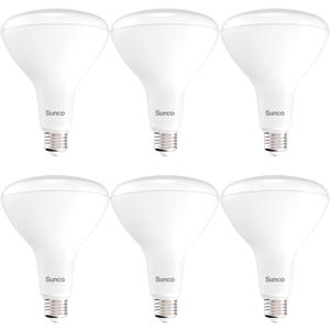 Sunco 6 Pack BR40 LED Light Bulbs, Indoor Flood Lights, Recessed Can Light Bulb, 1400 LM, 17W (100W Equivalent), 3000K Warm White, Dimmable, E26 Base, for Home, Bedroom, Kitchen UL