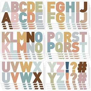 18 Sheets Large Letter Stickers 2.5 Inch Alphabet Letter Stickers Self Adhesive Stickers for Bulletin Board Classroom Window Door Decor(Simple Style,Boho Colors)