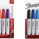 Sharpie 38250PP Permanent Markers, Chisel Tip, Assorted Colors, 8Count, Standard Packaging, 2Pack