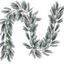 DearHouse 6Ft Artificial Christmas Pine Garland Winter Greenery Garland for Holiday Season Mantel Fireplace Table Runner Centerpiece Decor (White)
