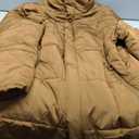 Fazortev Women's Long Puffer Jacket Stand Collar Zip Baggy Down Coats with Side Pockets Outwear (Large, Brown)