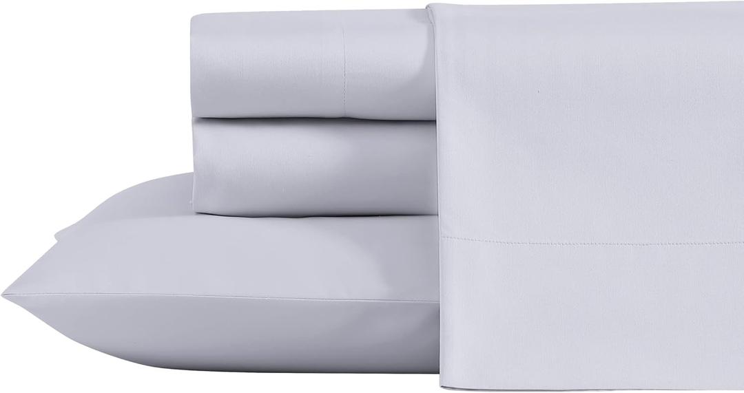 Laura Ashley- King Sheet Set, Luxury Sateen Cotton Bedding, 800 Thread Count, Soft & Smooth Home Decor (Solid Purple, King)