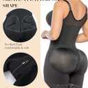 YIANNA Fajas Colombianas Moldeadoras Postpartum Shapewear Tummy Control for Women Butt Lifter Body Shaper with Zipper Crotch (Black, S)