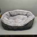 INVENHO Large Dog Beds Large Sized Dog Washable, Orthopedic Warming Soft Sleeping Puppy Bed Durable Pet Bed with Anti-Slip Bottom L(35"x25"x10")