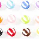 Gxueshan 100 Pcs 12mm Acrylic Plastic Stripe Barrel Mix Rainbow Bubblegum Hair Cylindrical Loose Beads for Pens Keychain Friendship DIY Kandi Bracelets Jewelry Making (Mix)