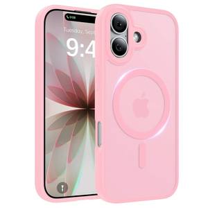 Magnetic for iPhone 17 Case, [Anti-Slip] [Military-Grade Drop Protection] [Camera Protection] Skin-Friendly Slim Translucent Shockproof Protective for iPhone 17 Phone Case, Pink