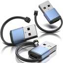 Pack Of 3 USB C Female to USB A Male Adapter, Type C to USBA Adapter Charger Converter USB-A to USB-C Adaptor Fast Charging Compatible with iPhone 16 15 14 13 Plus Pro Max, iPad Pro, Samsung Galaxy