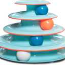 Petstages Chase Meowtain Interactive 4-Tier Cat Track Toy (One-Size)