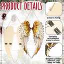 2 x 1 Pcs Christmas Angel Wing Door Sign Wooden Angel Wing Hanging Signs Christmas Winter Decorative in Memory Porch Decor for Wall Plaque for Xmas Home Wall Window Decor