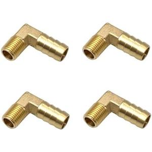 3 Pcs 90 Degree Elbow Brass Barb Fittings, 1/4 Inch NPT to 1/2 Inch OD Hose Barb for Low-pressure,Fuel,Air and Non-potable Water Chilling Application
