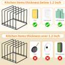 Cutting Board Organizer, Kitchen Cabinet Organizer, Divided Rack with 5 Slots for Baking Trays, Cutting Boards - Cookie sheet Organizer Inside Cabinet, Baking Sheets Holder (large)