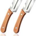 3 x 3 in 1 Vegetable Fruit Peeler - 2 Pack Stainless Steel Vegetable Fruit Peelers with Wooden Handle - Multifunctional Kitchen Utensils Gadgets