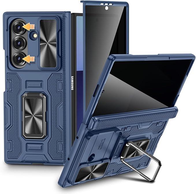 VEGO for ZFold7Case: Galaxy Z Fold 7 Case: with Slide Camera Cover[Builtin Privacy Screen Protector][Adjustable Kickstand] Full Body Drop Protection Case for Samsung Galaxy Fold 7 5G 2025  Blue